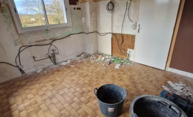 Rénovation d'une cuisine à Charantonnay, proximité de Vienne, Barbosa David Carrelages