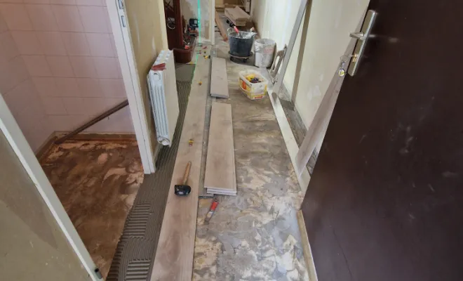 Pose carrelage imitation bois dans une villa à Toussieu, proximité de Vienne, Barbosa David Carrelages