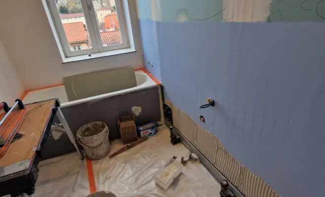 Réalisation salle de bains dans appartement à Lyon 9, proximité de Vienne, Barbosa David Carrelages