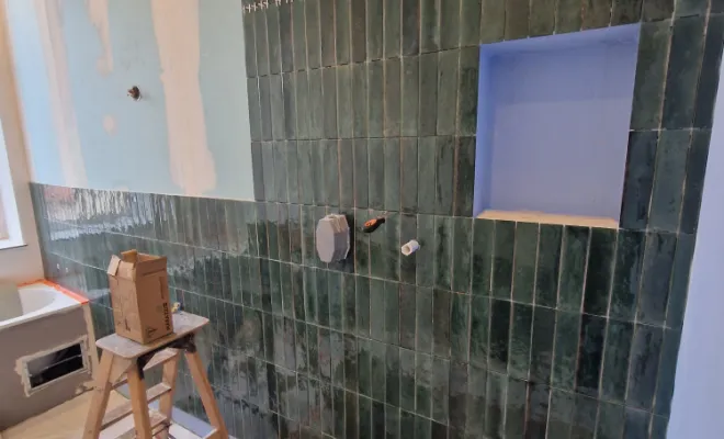 Réalisation salle de bains dans appartement à Lyon 9, proximité de Vienne, Barbosa David Carrelages