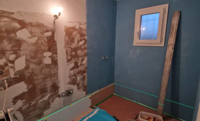 Rénovation d'une salle de bains à Saint-Bonnet-de-Mure, proximité de Vienne, Barbosa David Carrelages